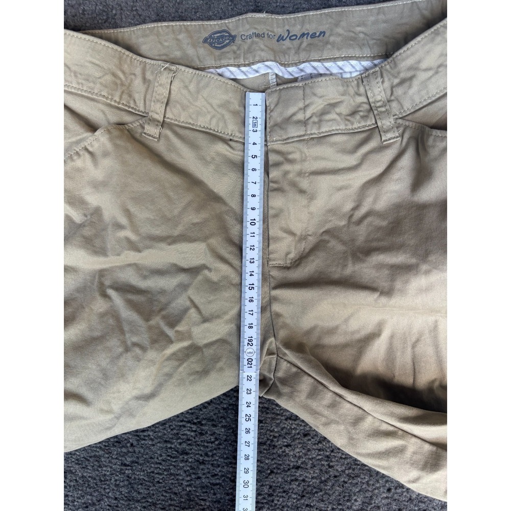 Dickies Chino Pants Crafted For Women's Khaki Relaxed Fit Zip Fly Slash Pockets - Picture 4 of 10